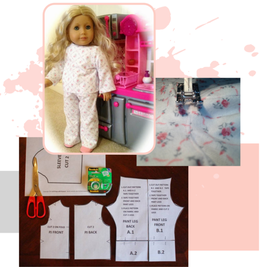 18" Doll Pajama Pattern (Digital Download)