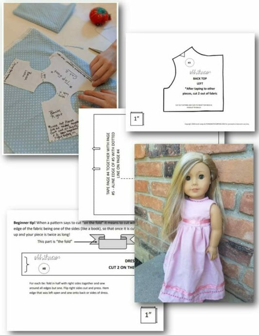 18" Doll Basic Dress Pattern (Digital Download)